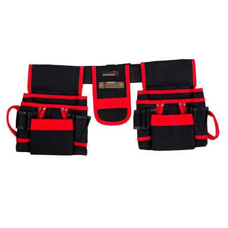 SAFE HANDLER Professional 12 Pocket Tool Pouch Apron with Belt BLSH-MS-TB-1BKR